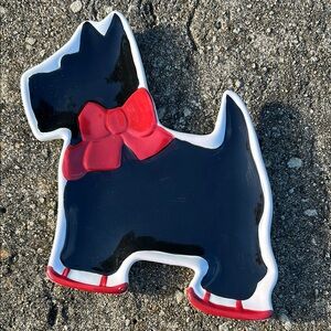 Kate Williams Scottie Dog on Ice Skates‎ trinket dish NWOT